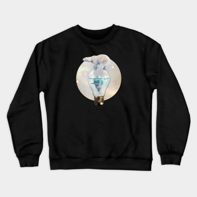 Polar Bear Climate Change Crewneck Sweatshirt by Vin Zzep